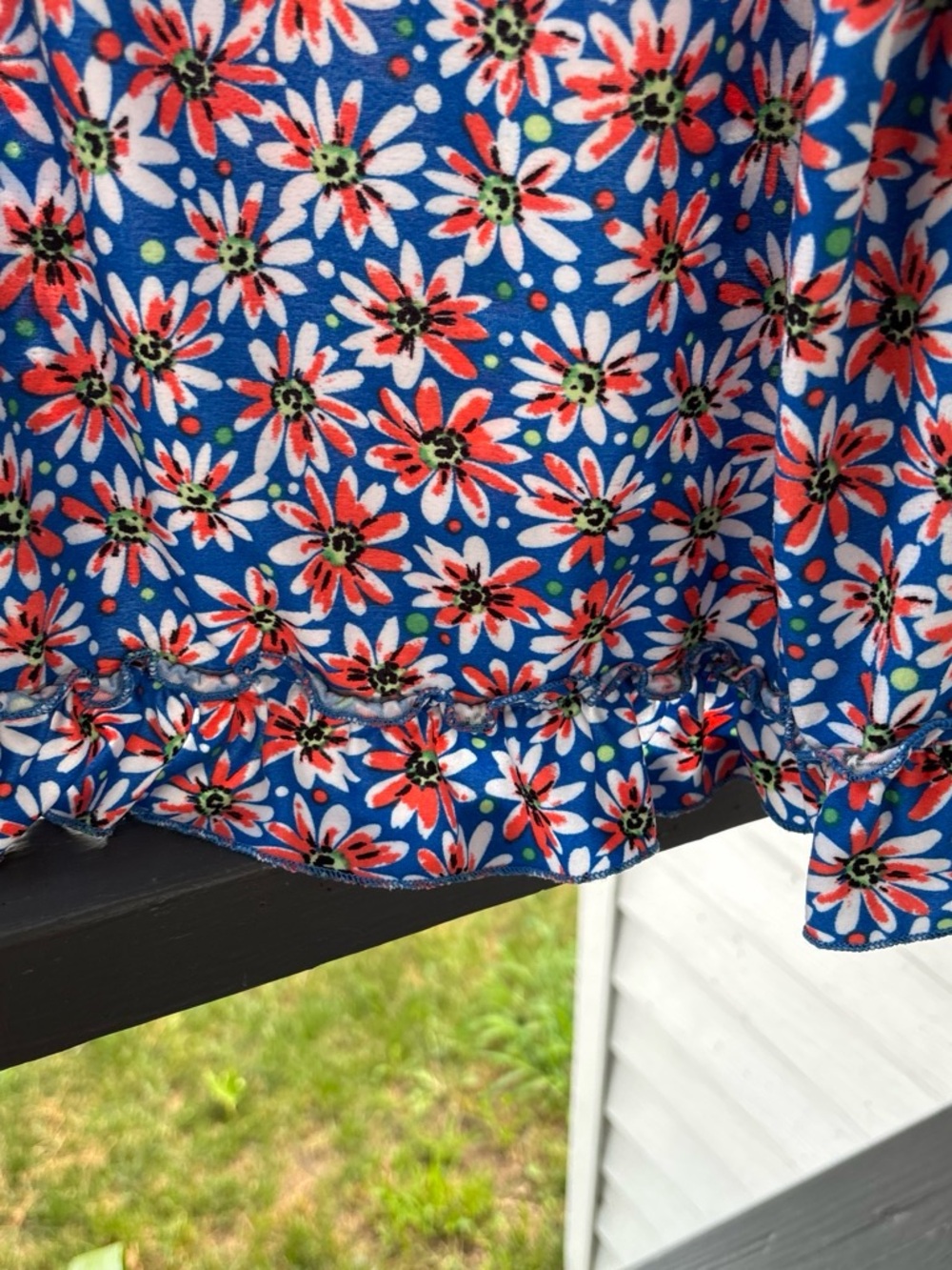 Blue Floral Ruffle Cami Tank - Picture 4 of 4
